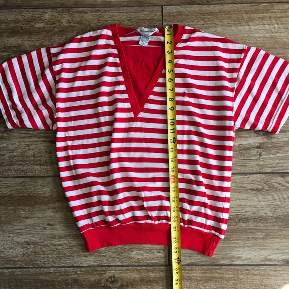 Vintage Red & White Stripe top - Picture 4 of 6